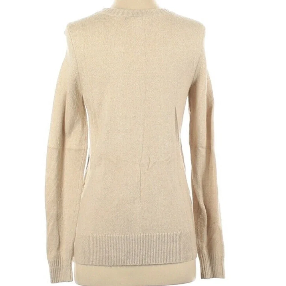 J. Crew sweater womens XS Wool pullover 2 tone zipper minimalist capsule neutral